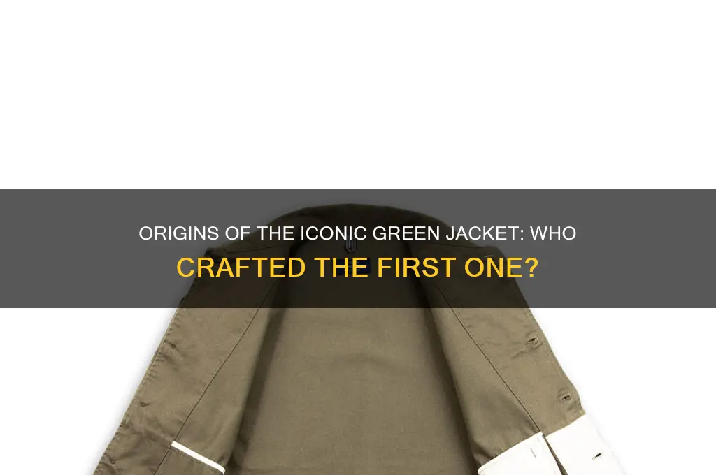 who manufactured the first green jacket awarded to golf