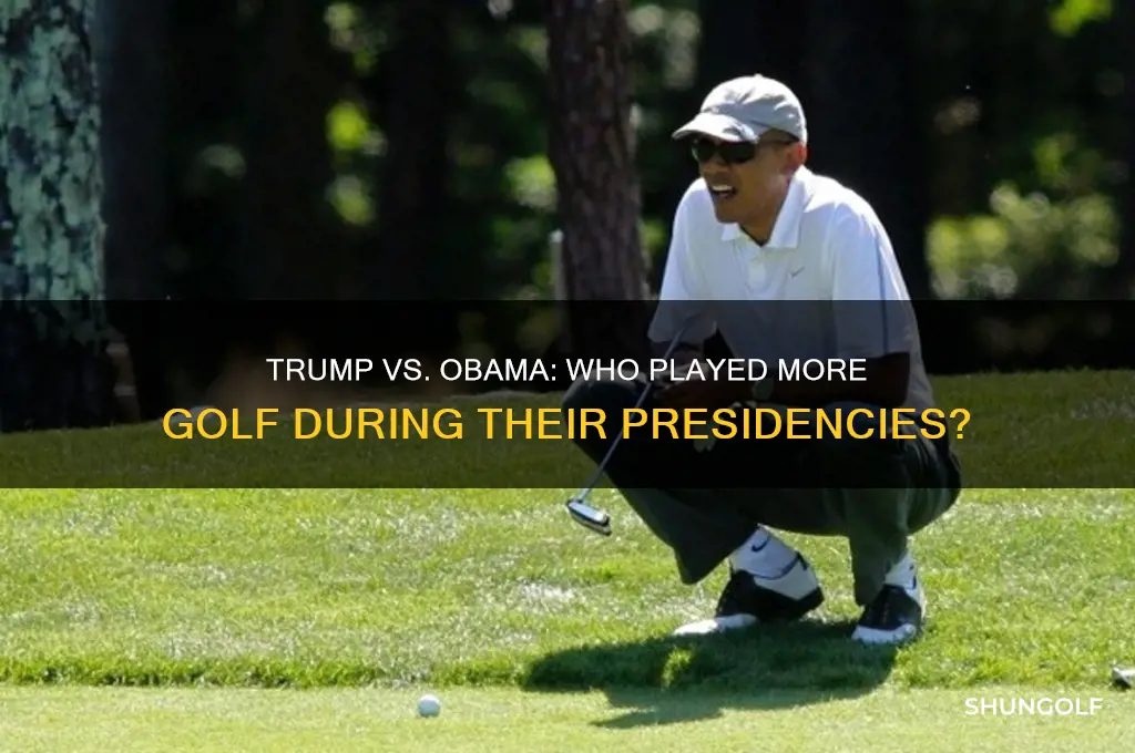 who p layed more golf trump obama