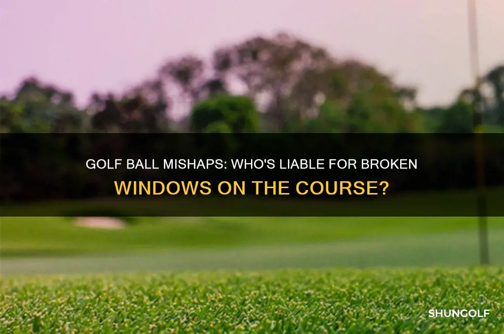 who pays when a golfer breaks a window