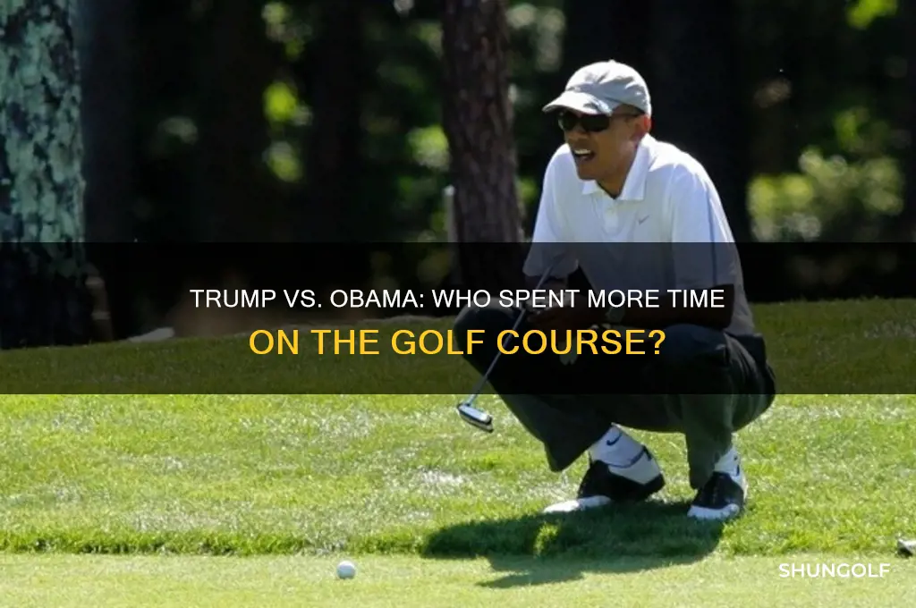 who spent more time on golf trump or obama