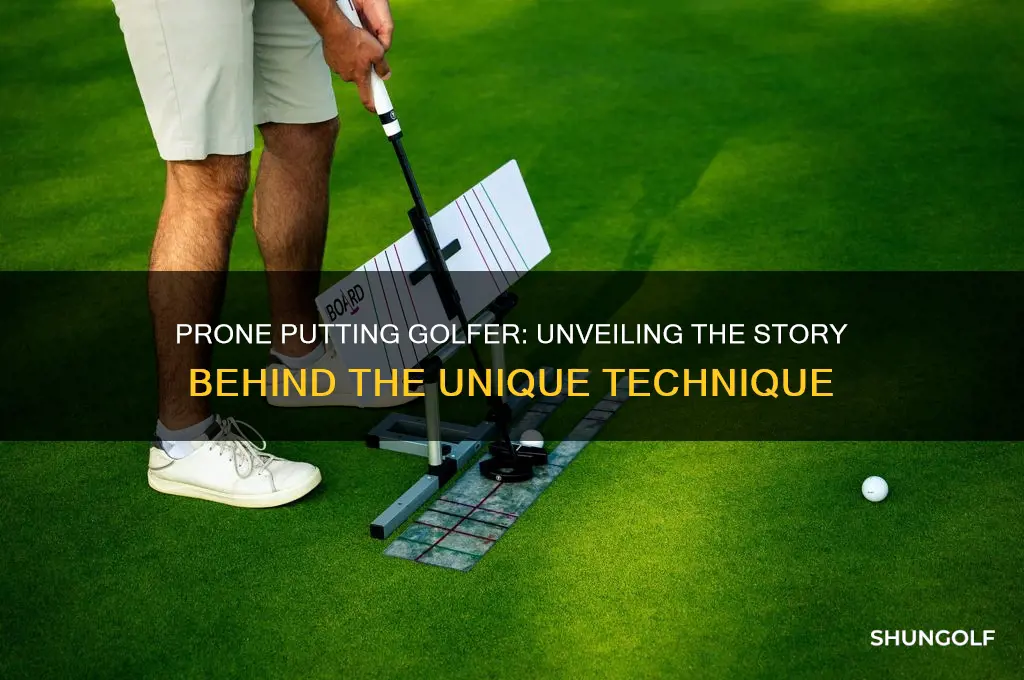 who was the golfer lining up putts in prone