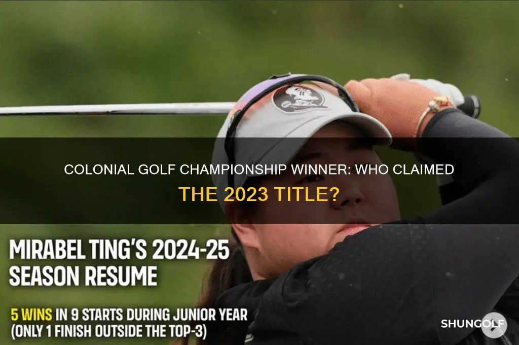 who won colonial golf