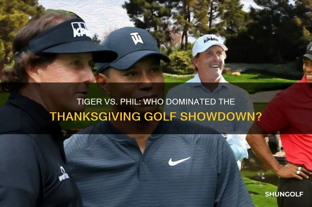 who won thanksgiving golf match tiger or phil