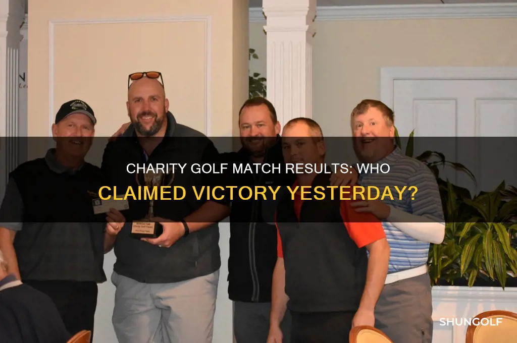 who won the charity golf match yesterday