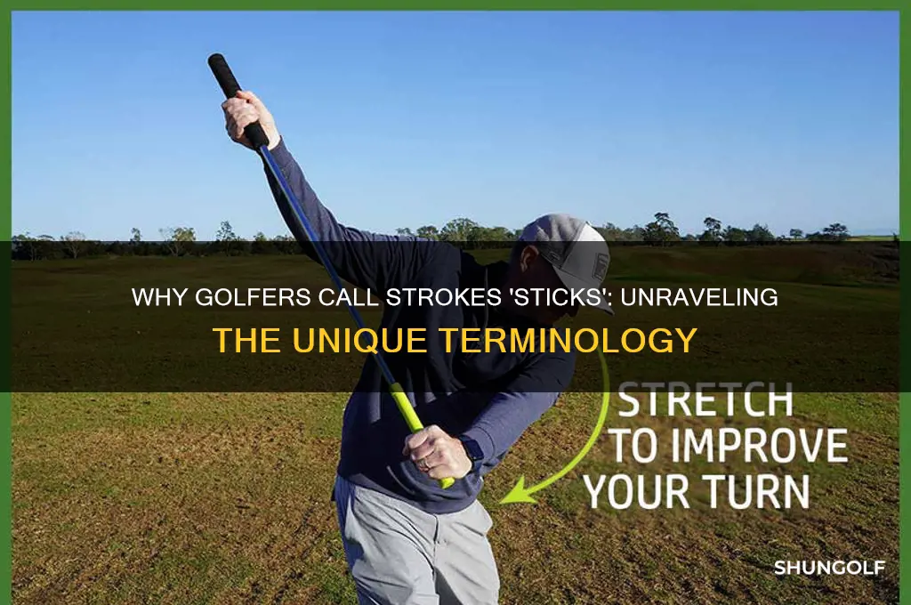 why are strokes called sticks golf