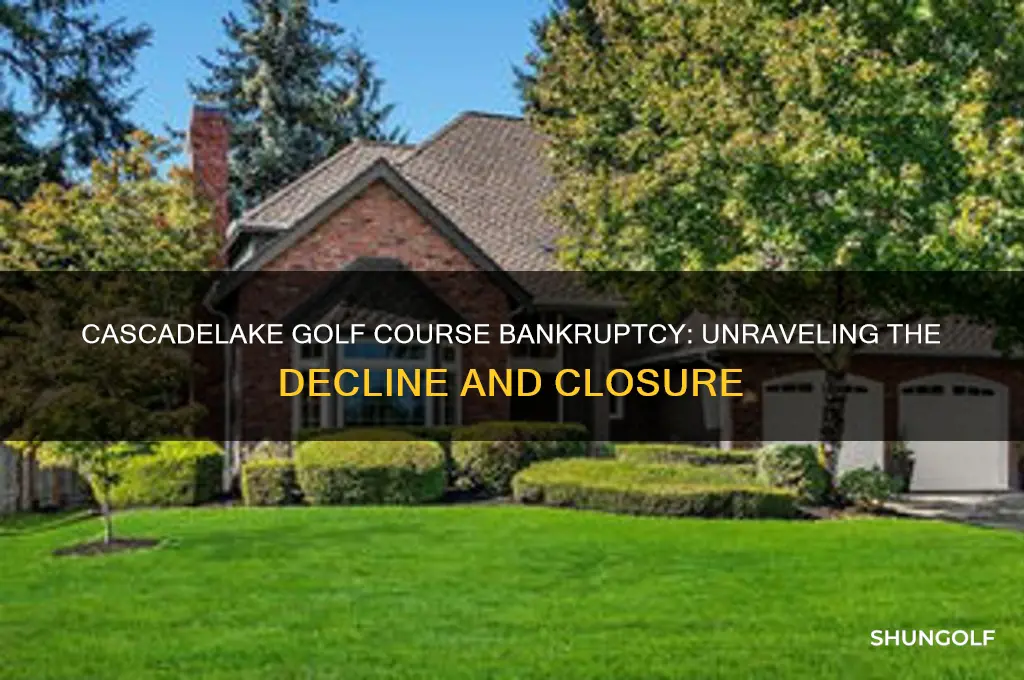 why did cascadelake golf coursre go bankrupt