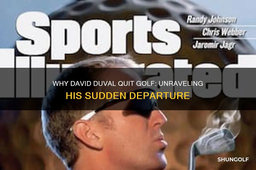 why did david duval quit golf
