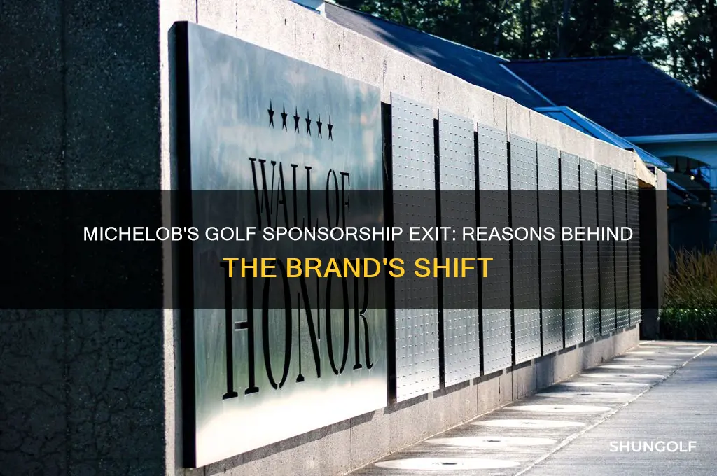 why did michelob stop sponsoring golf