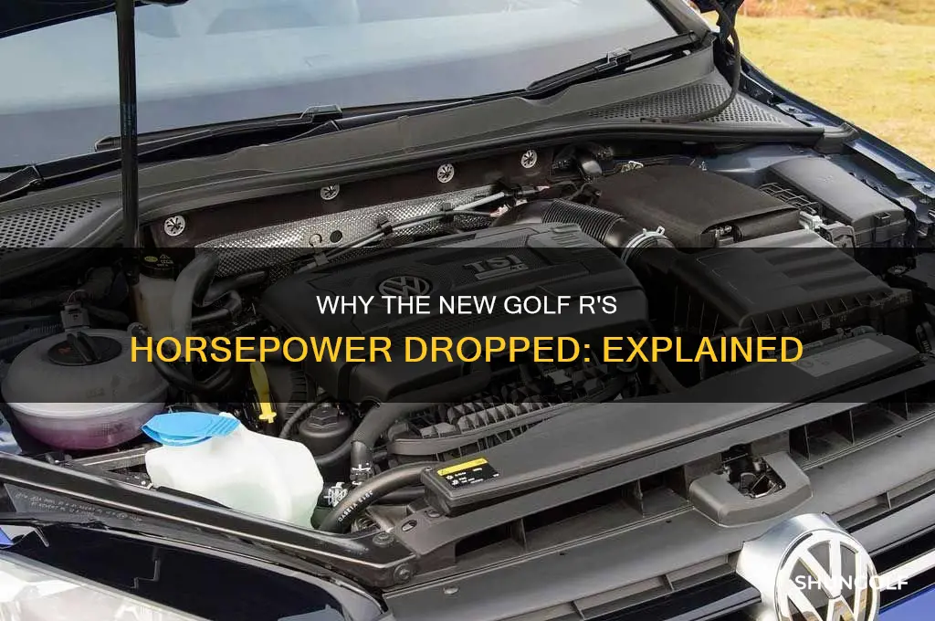 why did the new golf r drop horsepower
