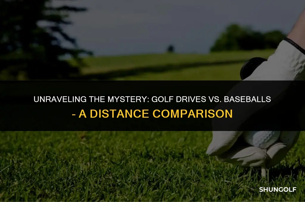 why do golf drives travel further than baseballs