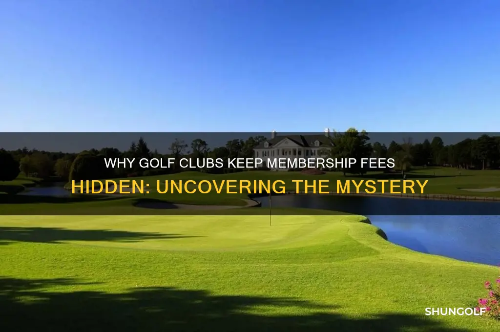 why do most golf site not show the membership fees