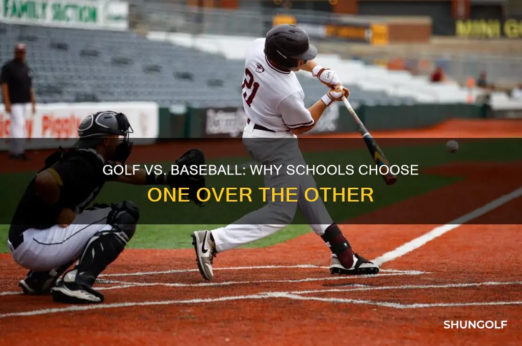why do schools have golf but not baseball