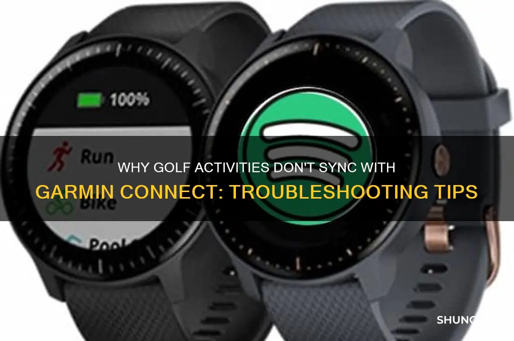 why does golf not show up on garmin connect
