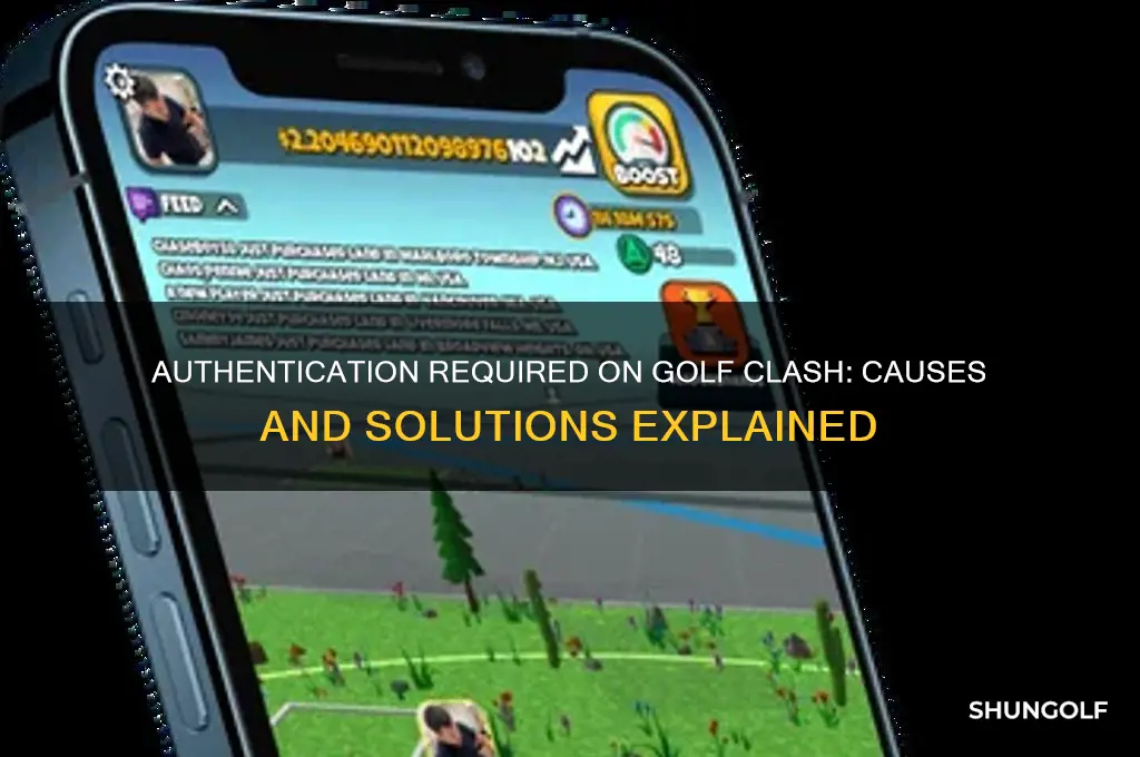 why does it say authentication required on golf clash