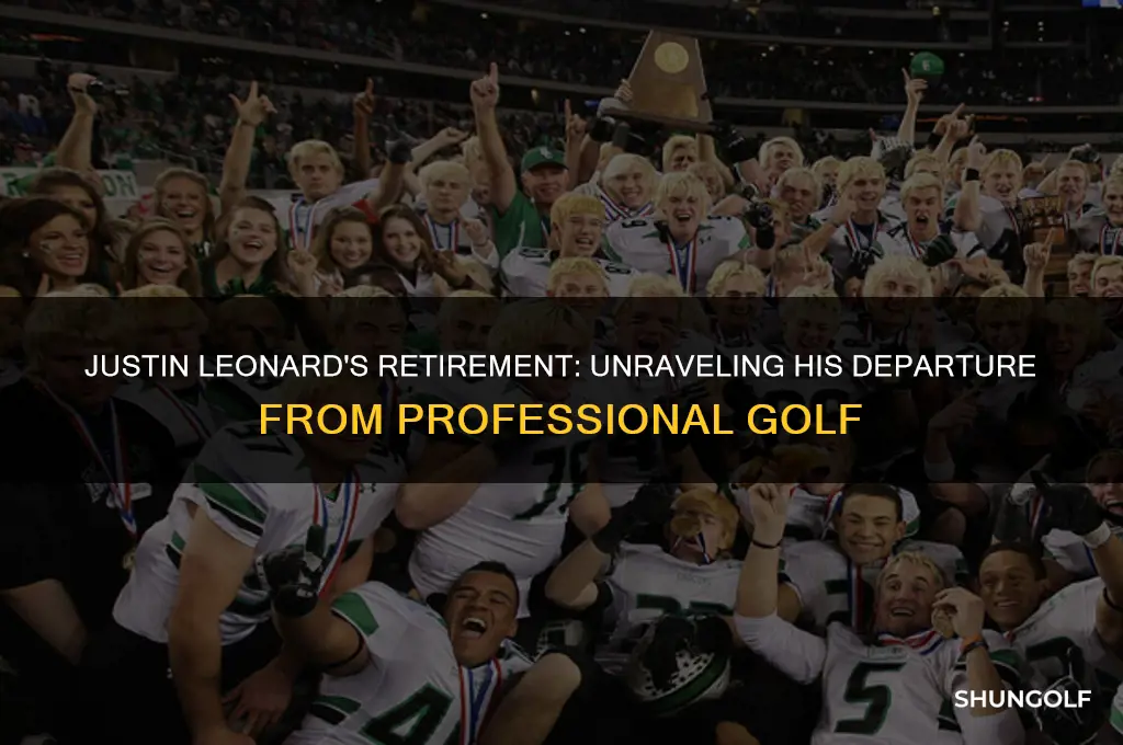 why does justin leonard not golf anymore