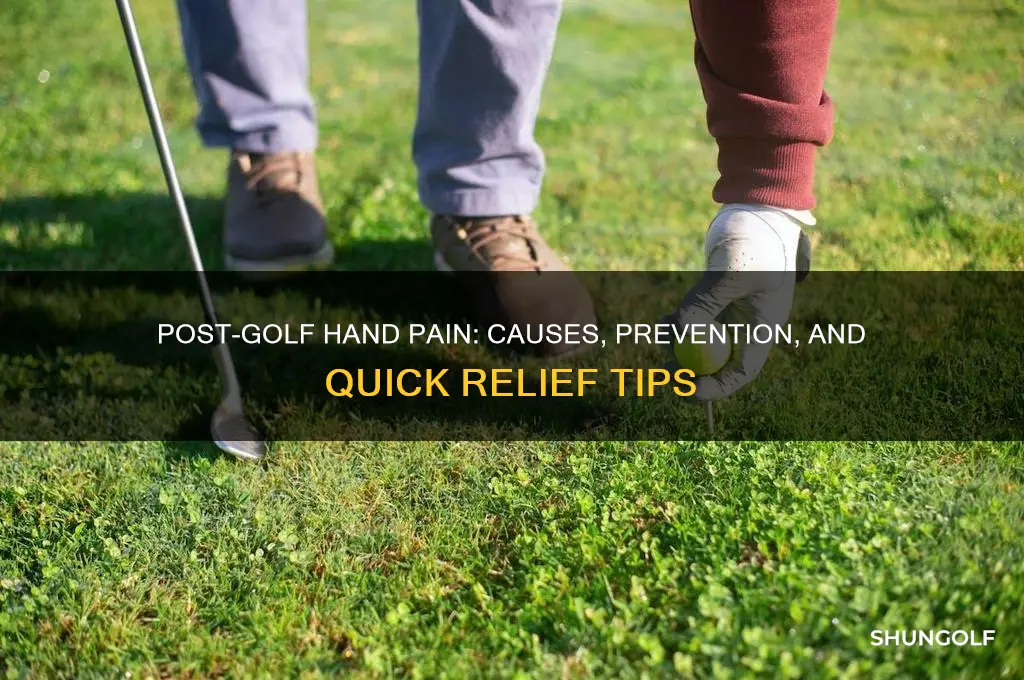 why does my hand hurt after golf