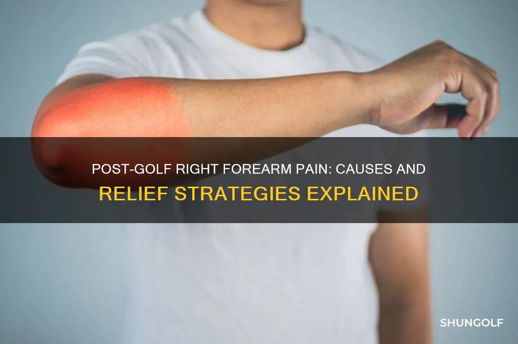 why does my right forearm hurt after golf