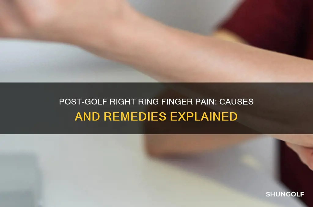 why does my right ring finger hurt after golf