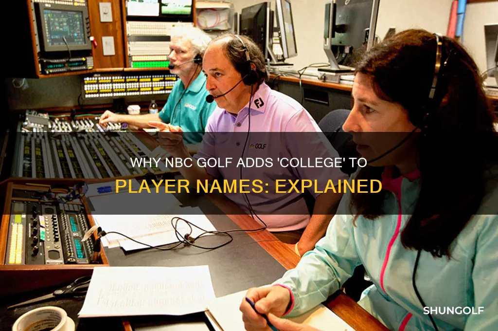 why does nbc golf put college next to names