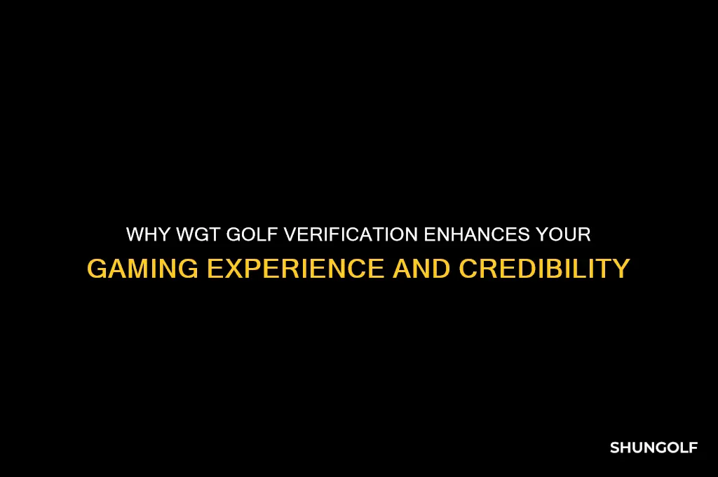 why does one need to be verified on wgt golf