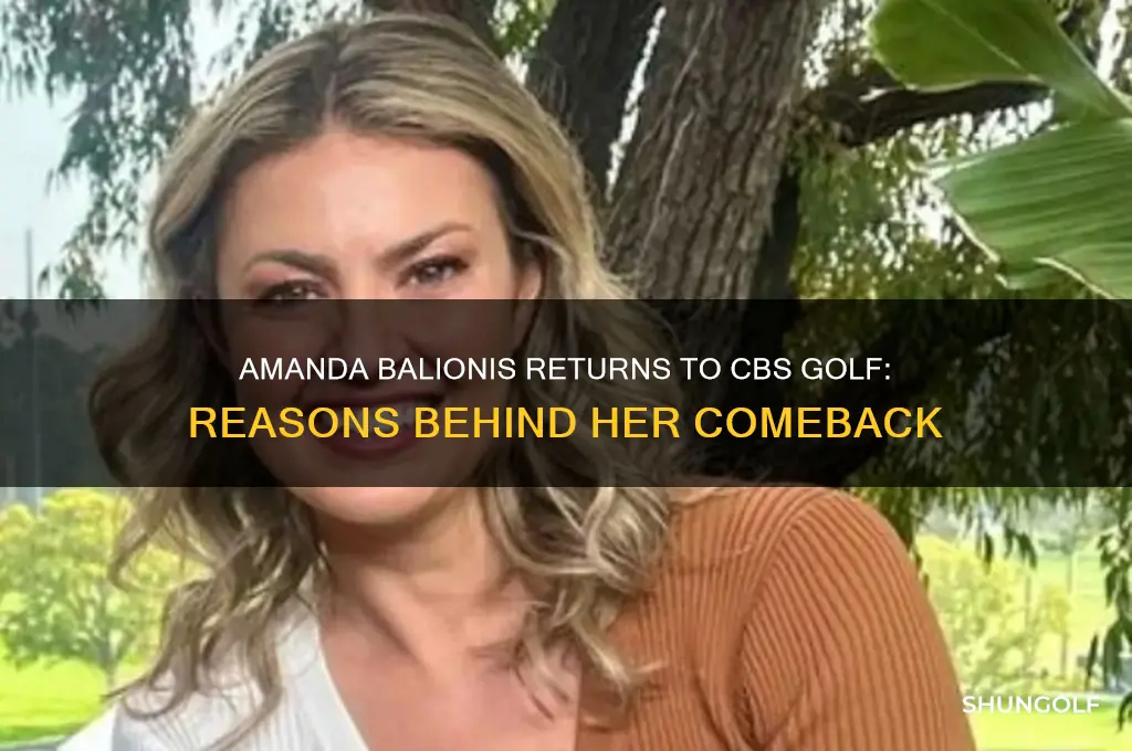 why is amanda balionis back on cbs golf