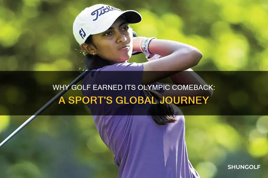 why is golf in the olympics