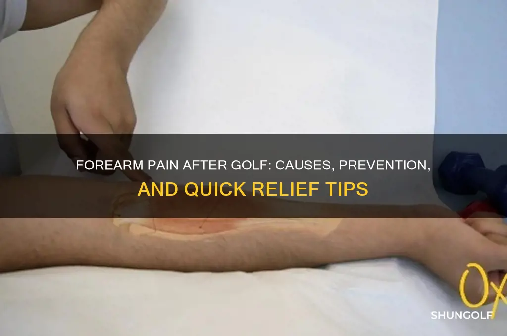 why is my forearm sore from golf