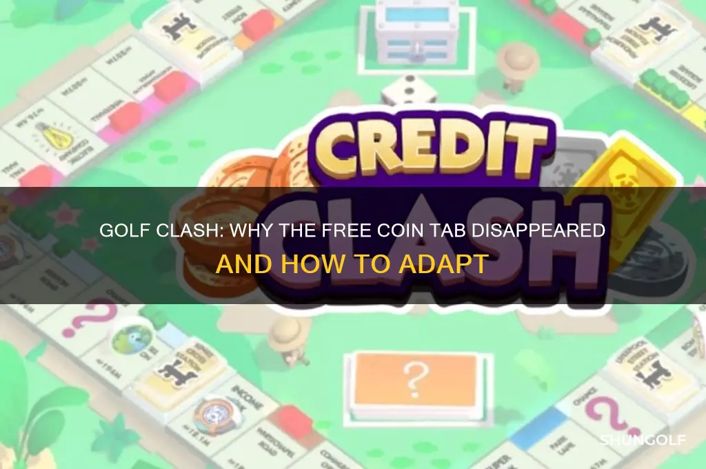 why is the free coin tab hidden on golf clash