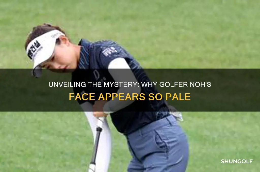 why is the golfer noh face so white