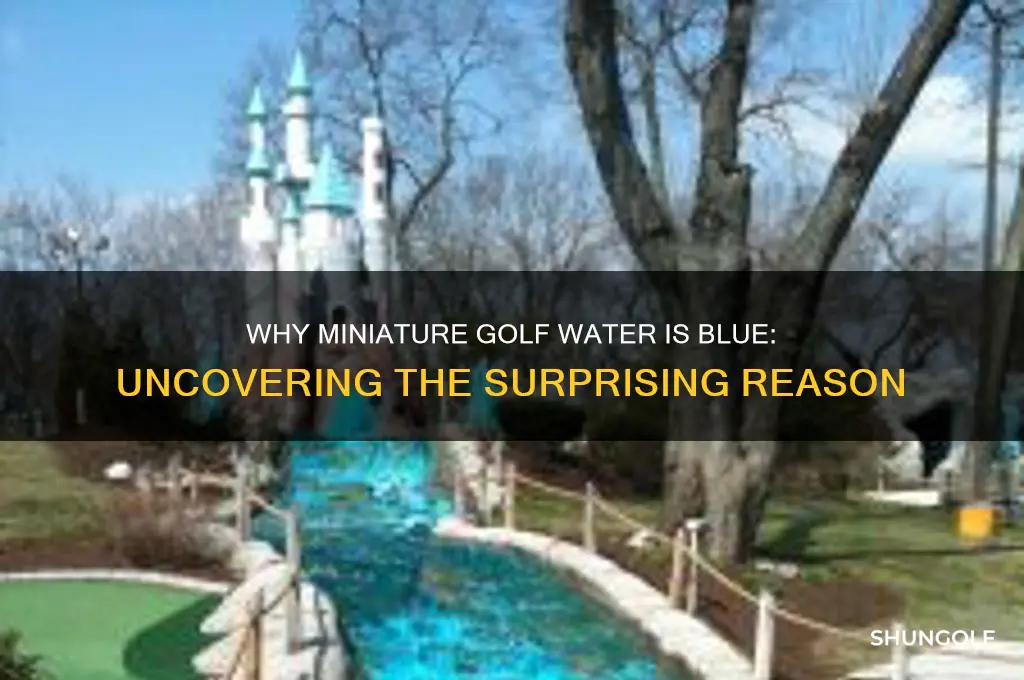 why the water at the miniature golf is blue