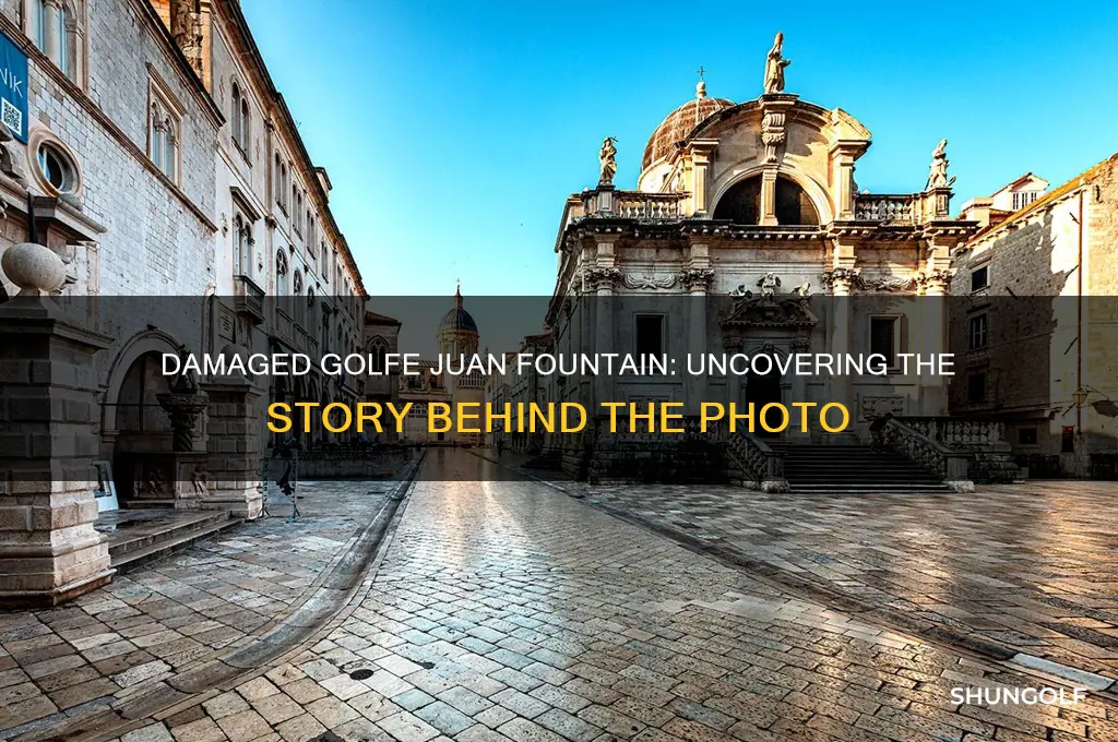 why was damaged golfe juan fountain photo