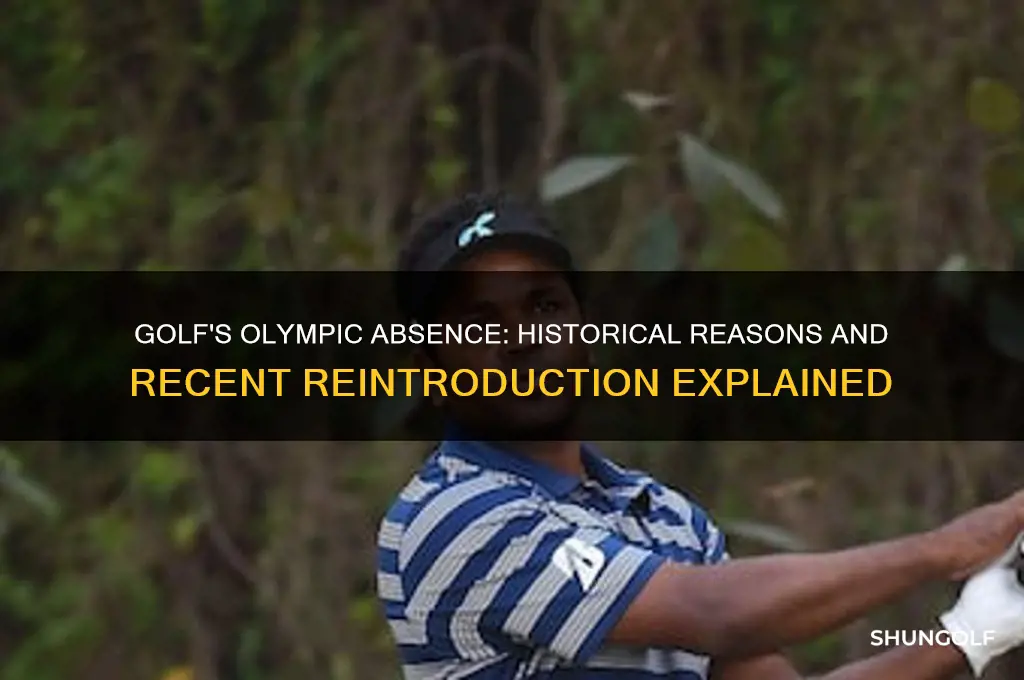 why was golf left out of the olympics