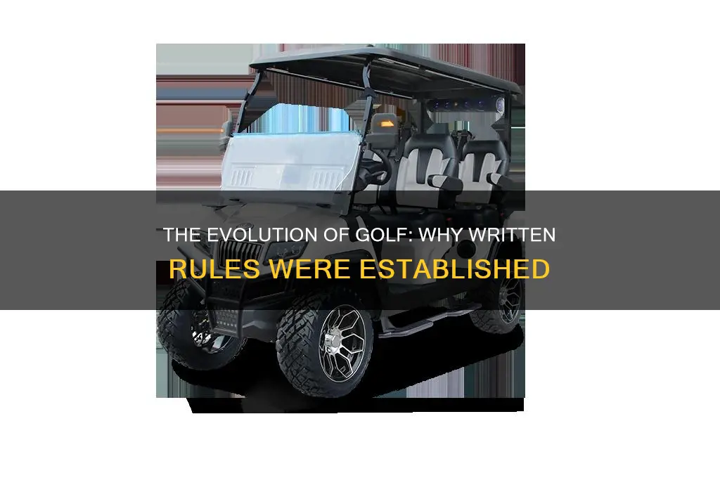 why were written rules established for the game of golf