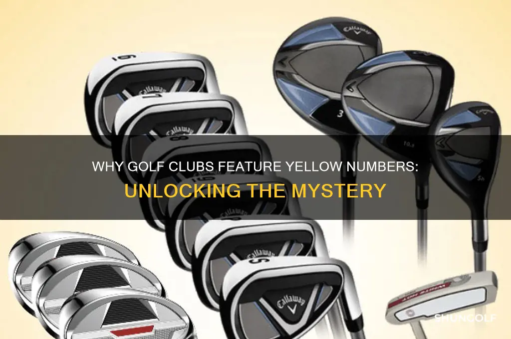 why yellow numbers on golf clubs