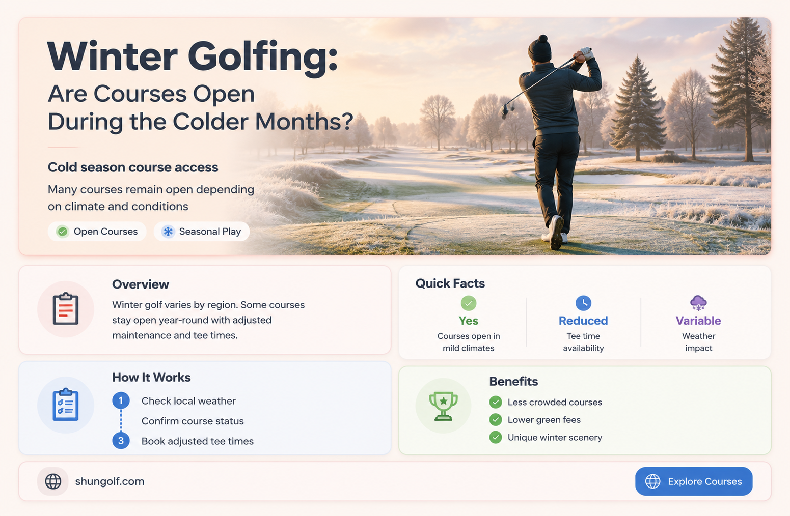are golf courses open in winter