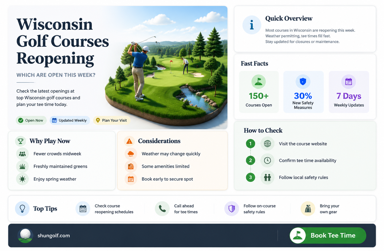 are any wi golf courses opening this week
